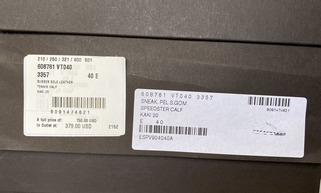 Мужские кроссовки Kaki Speedster из телячьей кожи Bottega Veneta, стоимость 750 долларов США, 7, США 608761