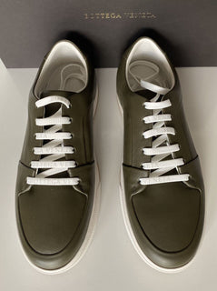 NIB $ 750 Bottega Veneta Herren Speedster Kalbsleder Kaki Sneakers 7 US 608761