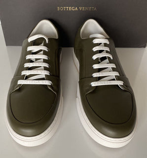NIB $ 750 Bottega Veneta Herren Speedster Leder Kaki Sneakers 10,5 US 608761 