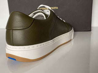 NIB $ 750 Bottega Veneta Herren Speedster Leder Kaki Sneakers 10,5 US 608761 