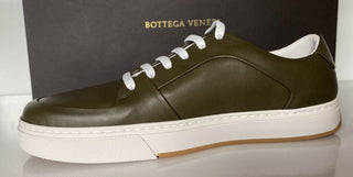 NIB $ 750 Bottega Veneta Herren Speedster Leder Kaki Sneakers 11 US 608761 