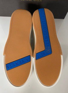 NIB $ 750 Bottega Veneta Herren Speedster Leder Weiße Turnschuhe 8,5 US 608761 IT 