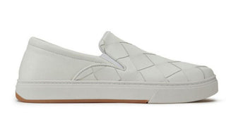 NIB $ 760 Bottega Veneta Gummisohle Kalbsleder Optic White Schuhe 10 US 578303 