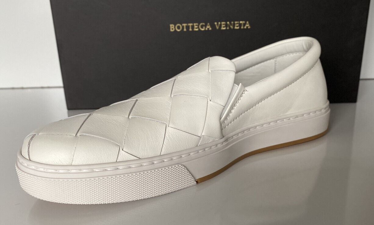 NIB $760 Bottega Veneta Rubber Sole Calf Leather Optic White Shoes 10 US 578303