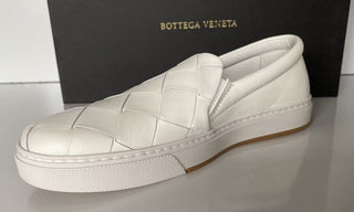 NIB $ 760 Bottega Veneta Gummisohle Kalbsleder Optic White Schuhe 10 US 578303 