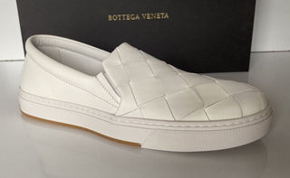 NIB $ 760 Bottega Veneta Gummisohle Kalbsleder Optic White Schuhe 10 US 578303 