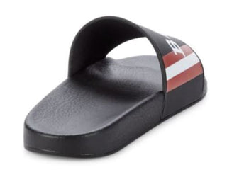 NIB $195 Bally Men's Slide Rubber Black Simon Logo Sandals 11 US 6234034