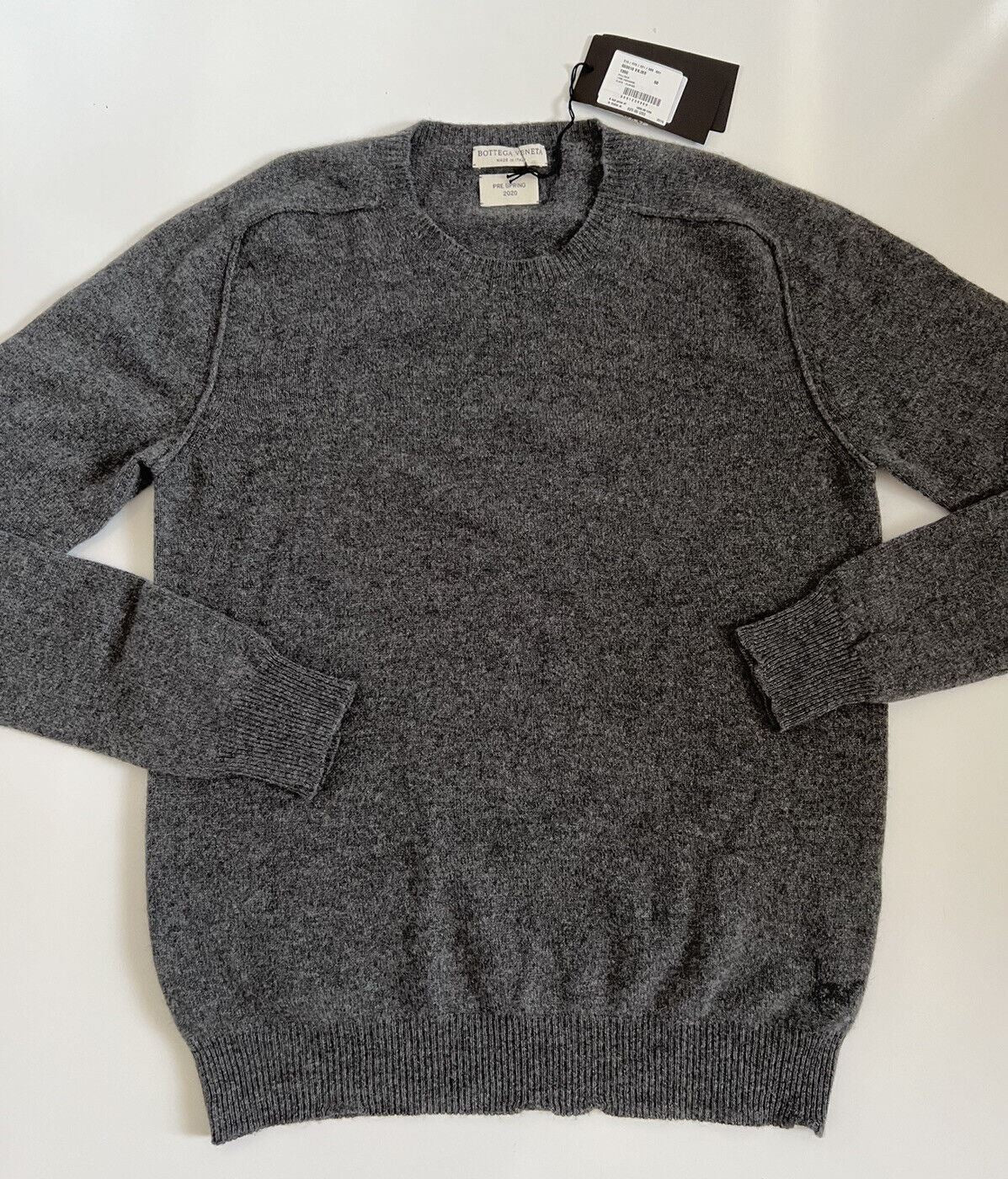 NWT $1250 Bottega Veneta Cashmere Pullover Sweater Gray 40 US (50 Euro) 603610