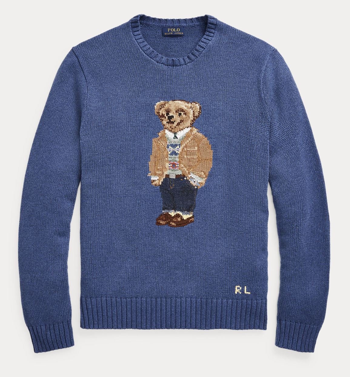 Neu mit Etikett: 398 $ Polo Ralph Lauren Bear Cotton Blue Sweatshirt 2XL 
