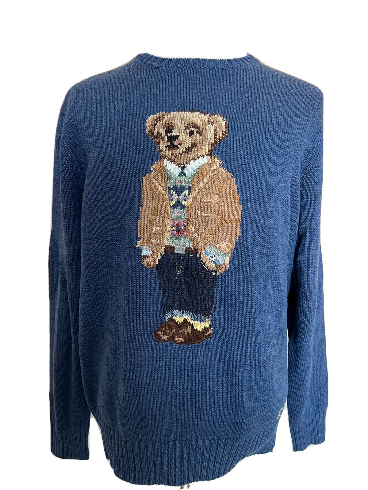 NWT $398 Polo Ralph Lauren Bear Cotton Blue Sweatshirt 2XL