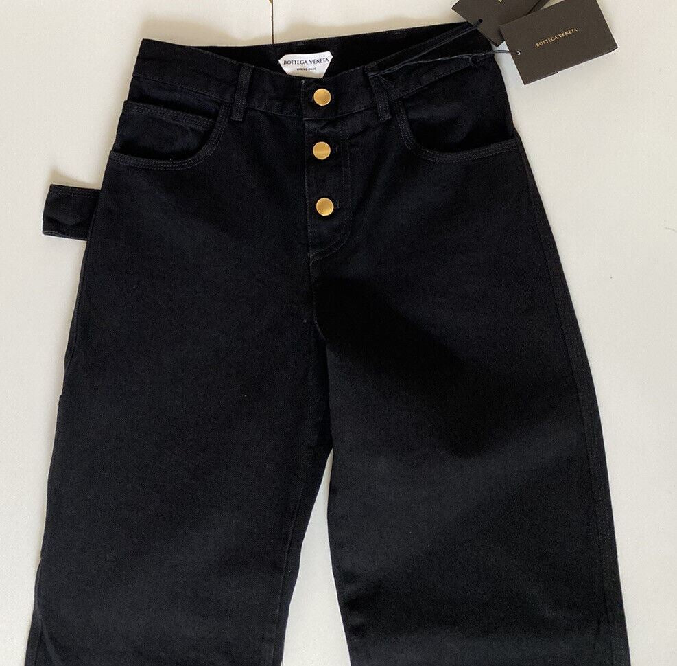 NWT $950 Bottega Veneta High-Waisted Jeans Black 0 US (36 Euro) 618452 Italy