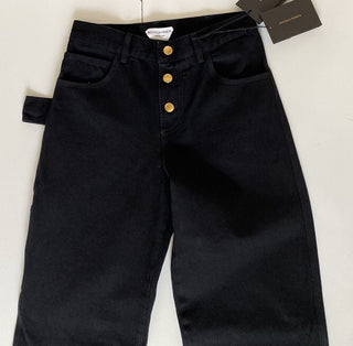 NWT 950 $ Bottega Veneta High-Waist Jeans Schwarz 2 US (38 Euro) 618452 Italien
