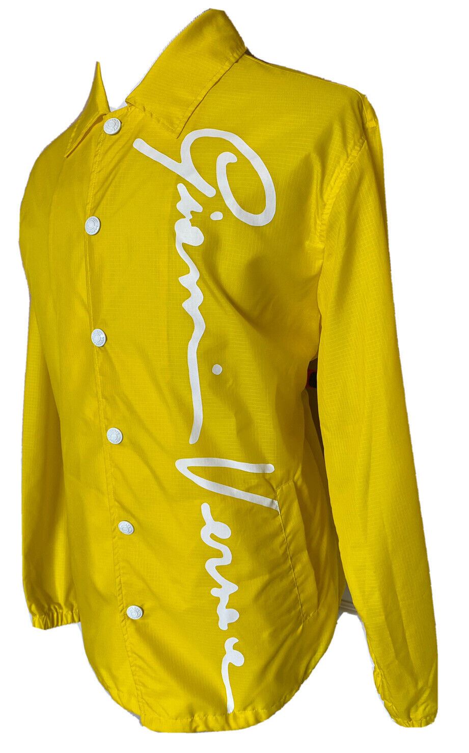 NWT $1150 Versace Men's Button Down Yellow Raincoat Jacket 2XL (54 Euro) A85203