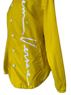 Neu mit Etikett: 1150 $ Versace Herren-Regenmantel mit Knopfleiste in Gelb, Größe 2XL (54 Euro) A85203 