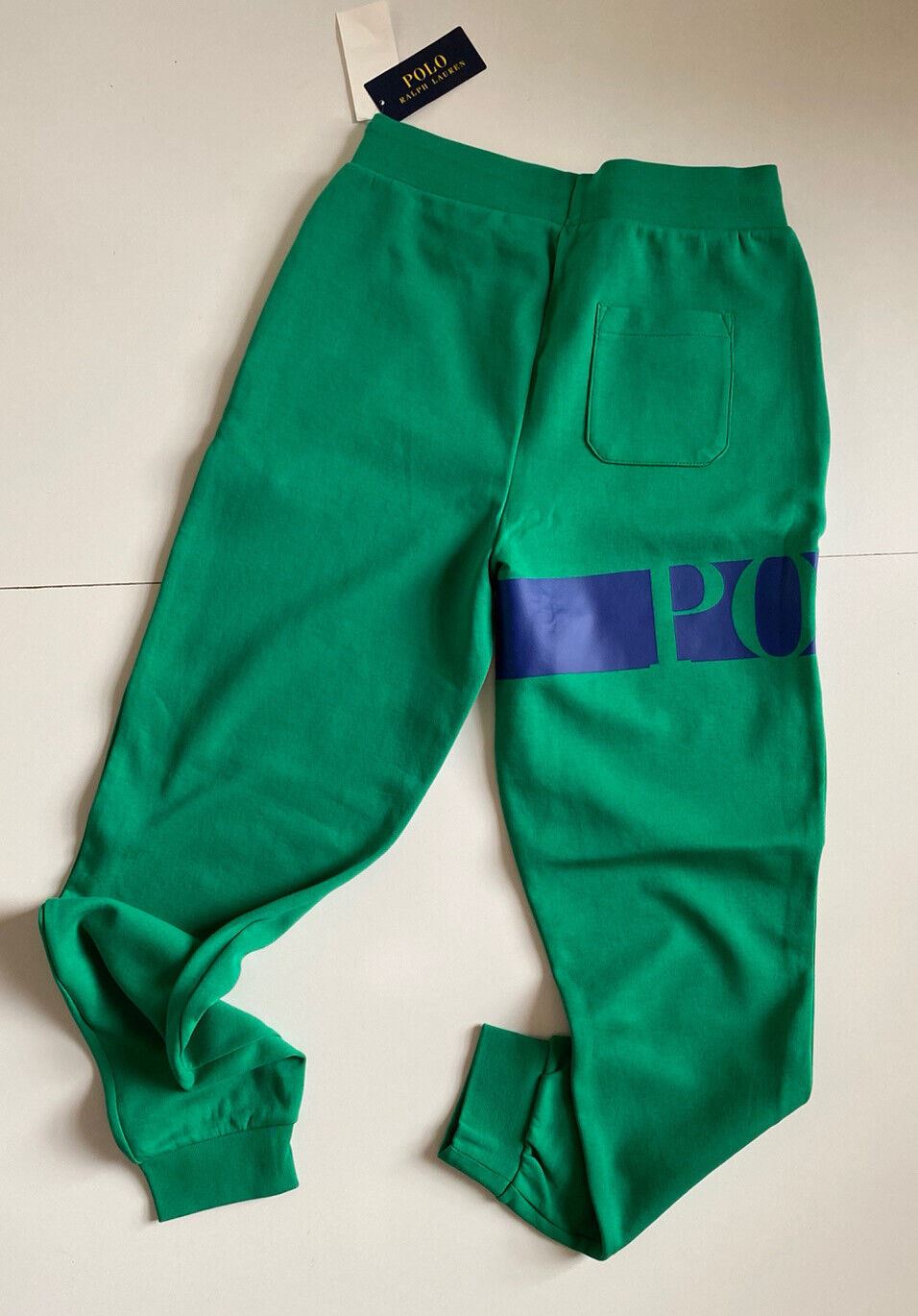 NWT Polo Ralph Lauren Boy's Large Polo Logo Green Casual Pants Medium (10-12)