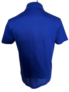 Neu mit Etikett: 425 $ Versace Medusa Blue Tailor Fit Baumwoll-Poloshirt M A87427 Hergestellt in Italien