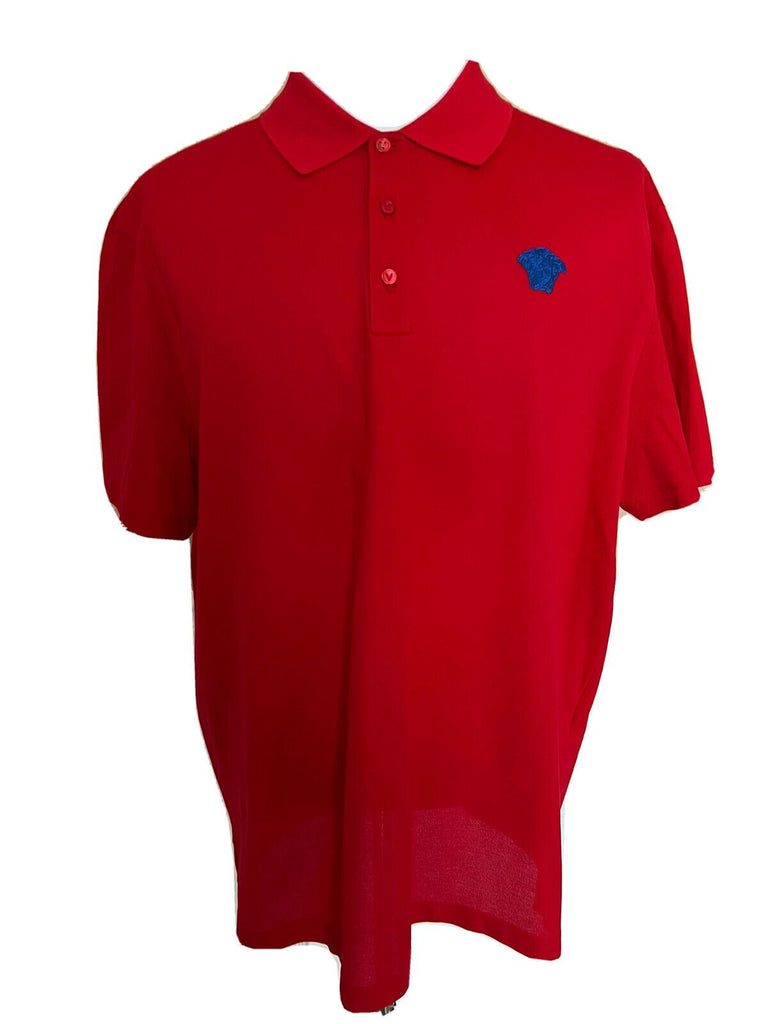 NWT 425 $ Versace Medusa Red Tailor Fit Baumwoll-Poloshirt 5XL A87427 Italien