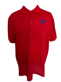 NWT 425 $ Versace Medusa Red Tailor Fit Baumwoll-Poloshirt 5XL A87427 Italien