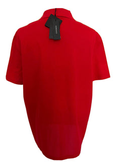 NWT 425 $ Versace Medusa Red Tailor Fit Baumwoll-Poloshirt 5XL A87427 Italien