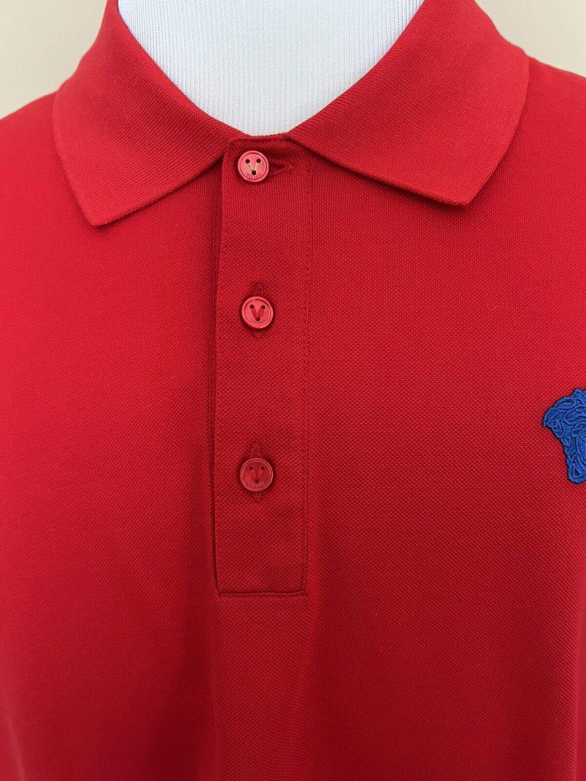 NWT $425 Versace Medusa Red Tailor Fit Cotton Polo Shirt 5XL A87427 Italy