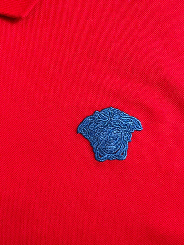 NWT $425 Versace Красная хлопковая рубашка-поло Tailor Fit Medusa 5XL A87427 Италия