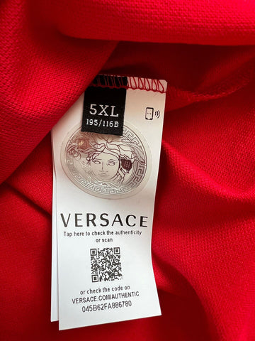 NWT $425 Versace Красная хлопковая рубашка-поло Tailor Fit Medusa 5XL A87427 Италия