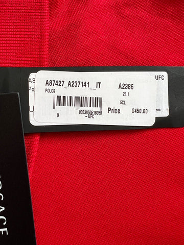 NWT $425 Versace Красная хлопковая рубашка-поло Tailor Fit Medusa 5XL A87427 Италия