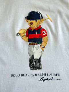 Neu mit Etikett: Polo Ralph Lauren Langarm-Bären-Sweatshirt mit Kapuze, Weiß, XL/TG 