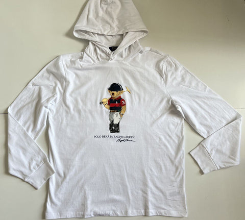 NWT Polo Ralph Lauren Толстовка с длинными рукавами и худи с медведем, белая XL/TG 