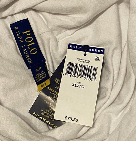 NWT Polo Ralph Lauren Толстовка с длинными рукавами и худи с медведем, белая XL/TG 