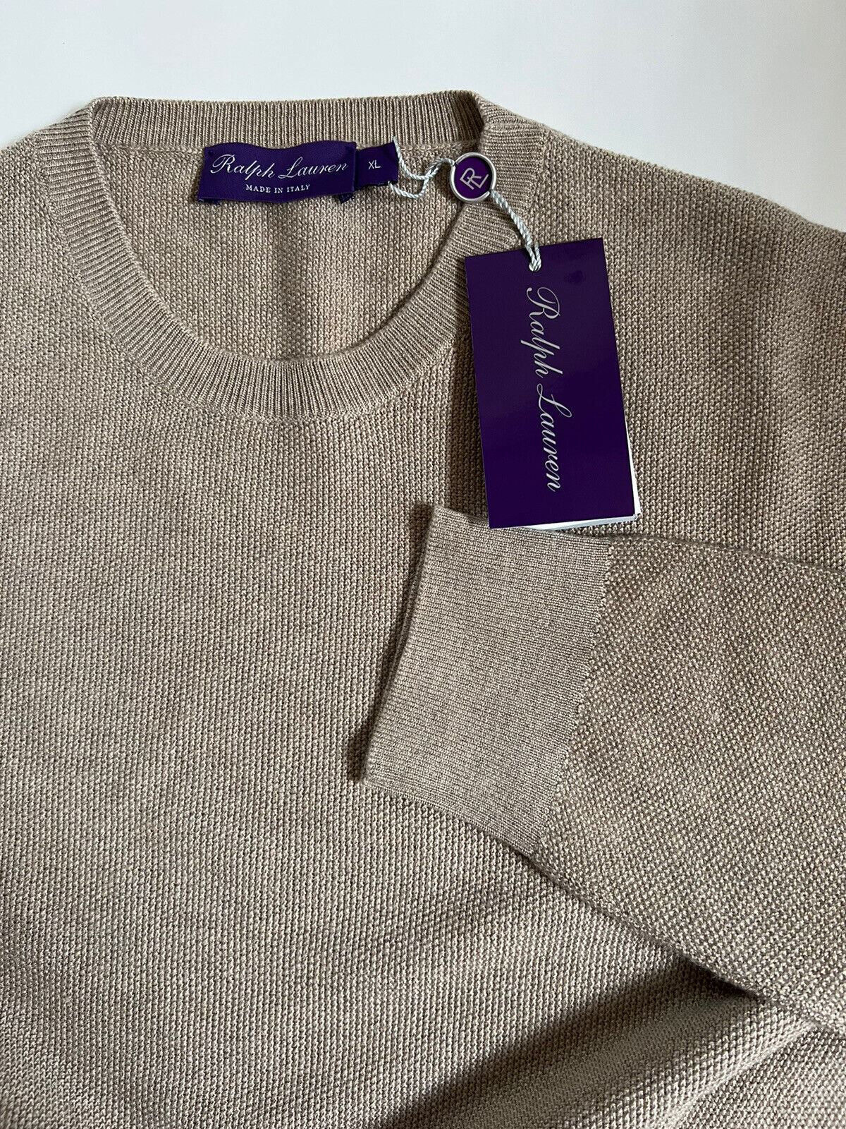 NWT $795 Ralph Lauren Purple Label Silk/Cashmere Oatmeal Sweater XL Italy