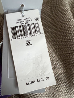 Neu mit Etikett: 795 $ Ralph Lauren Purple Label Haferflockenpullover aus Seide/Kaschmir XL Italien