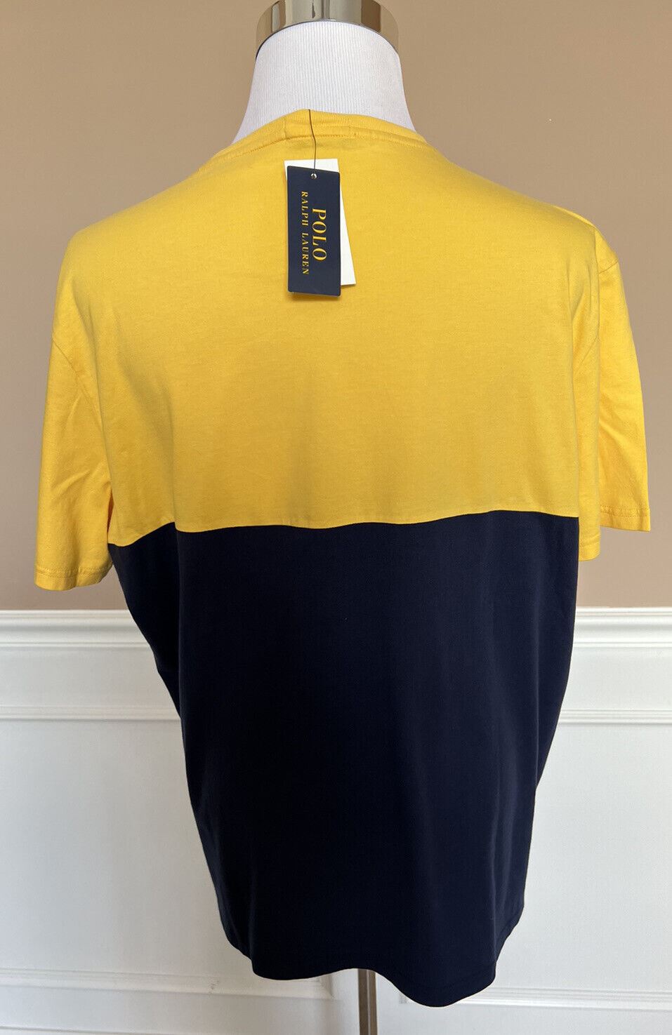 NWT $69.50 Polo Ralph Lauren Logo Yellow/Blue T-Shirt XL