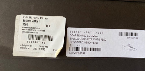 NIB $790 Bottega Veneta Men's Scar Tex Black Sneakers 11 US (44 Euro) 609891