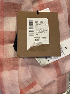 Neu mit Etikett: 420 $ Burberry Giant Check Gauze Wool/Seide Schal Alabaster Italien 87" L x 27,5" W 