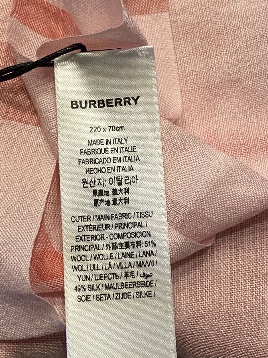 Шарф Burberry Giant Check из шерсти и шелка в клетку NWT, 420 долларов США, алебастр, Италия, 87 дюймов Д x 27,5 дюймов Ш 