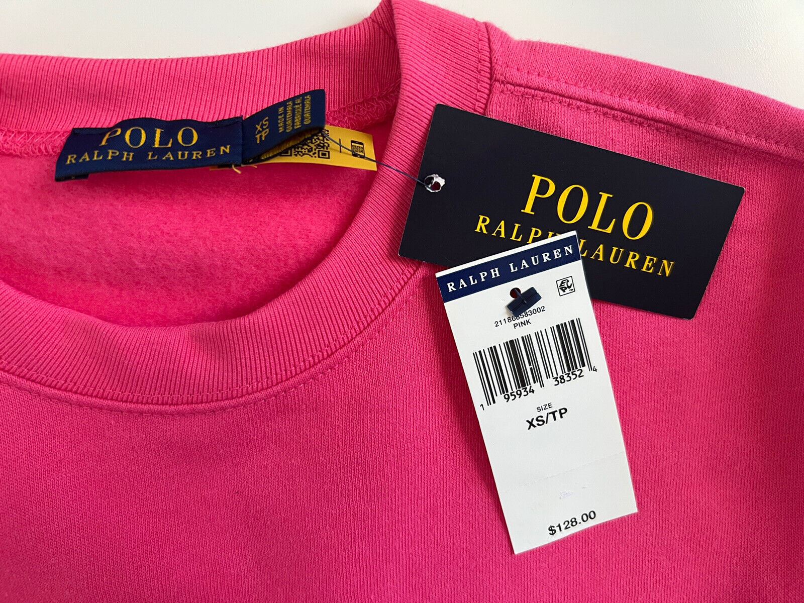 NWT $128 Polo Ralph Lauren Women's Pink Sweatshirt XS
