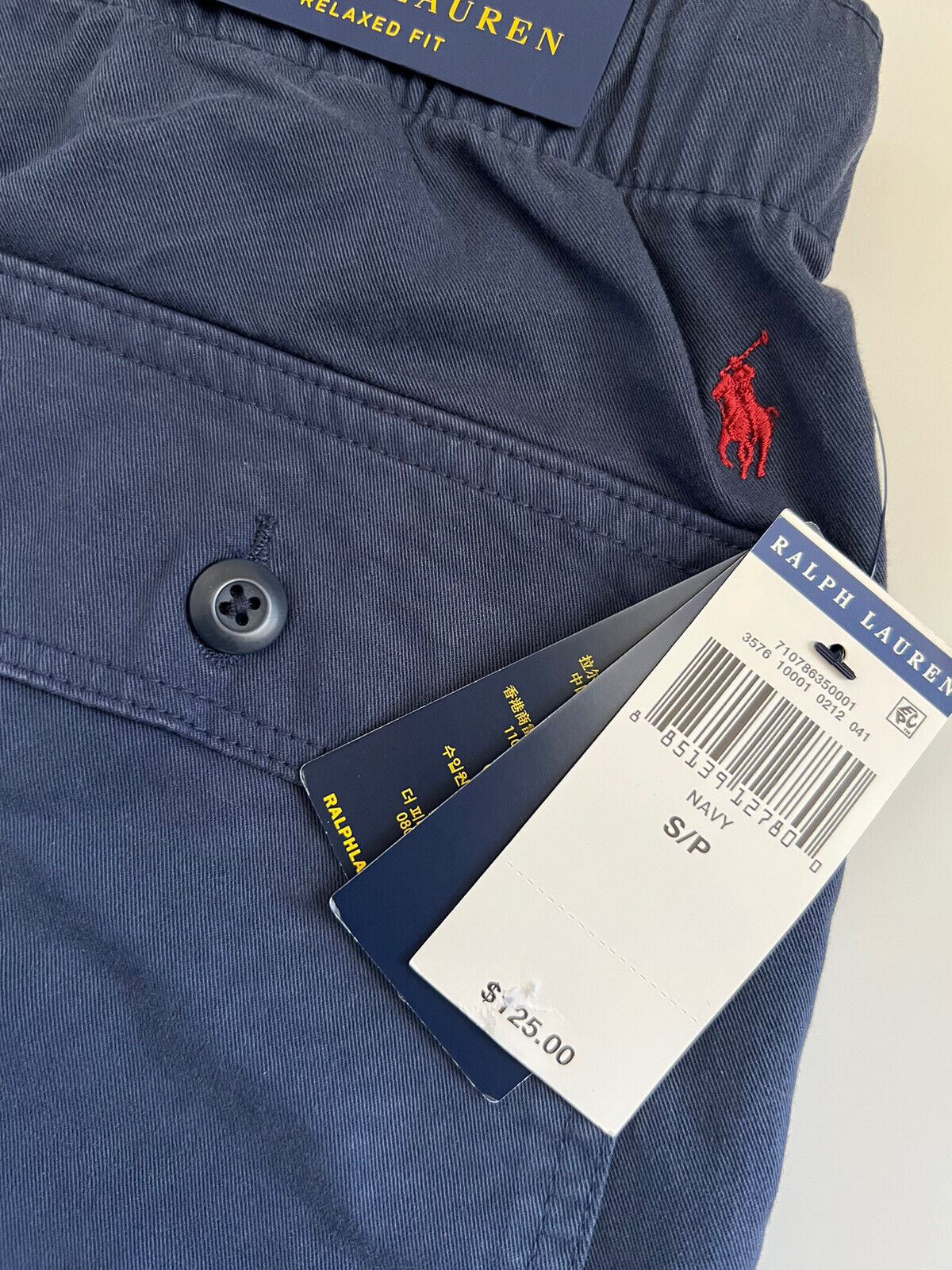 Neu mit Etikett: 125 $ Polo Ralph Lauren Herren-Shorts in Blau, Größe S