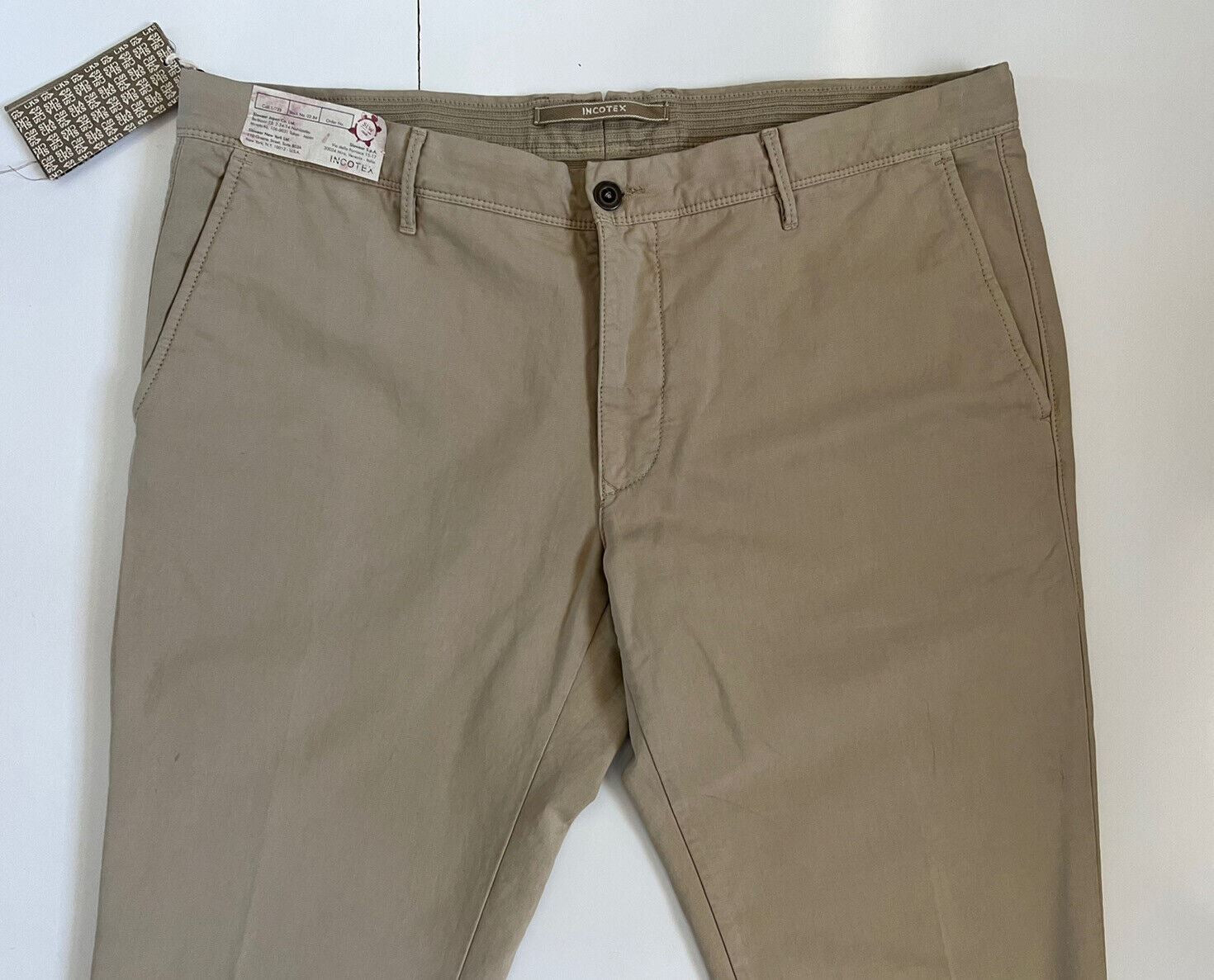 NWT $495 Incotex Men's Slim Fit Pants Beige Size 42 US