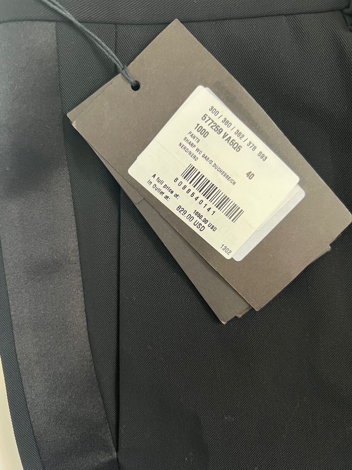 NWT $1650 Bottega Veneta Women's Wool Tuxedo Pants Black Size 4 US (40 Euro)