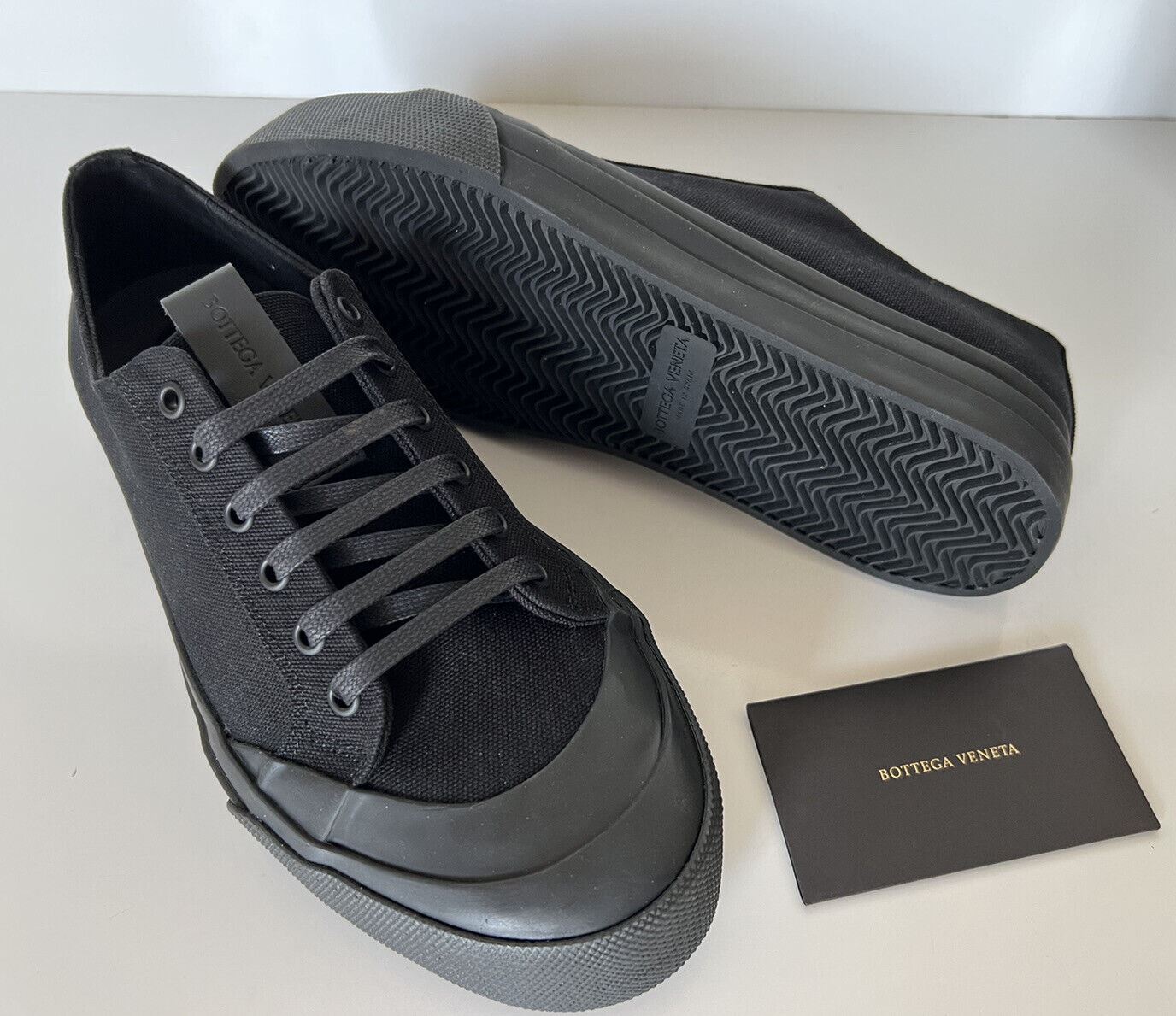 NIB $570 Bottega Veneta Men's Speedster Cutton Black Sneakers 8 US 611183 Spain