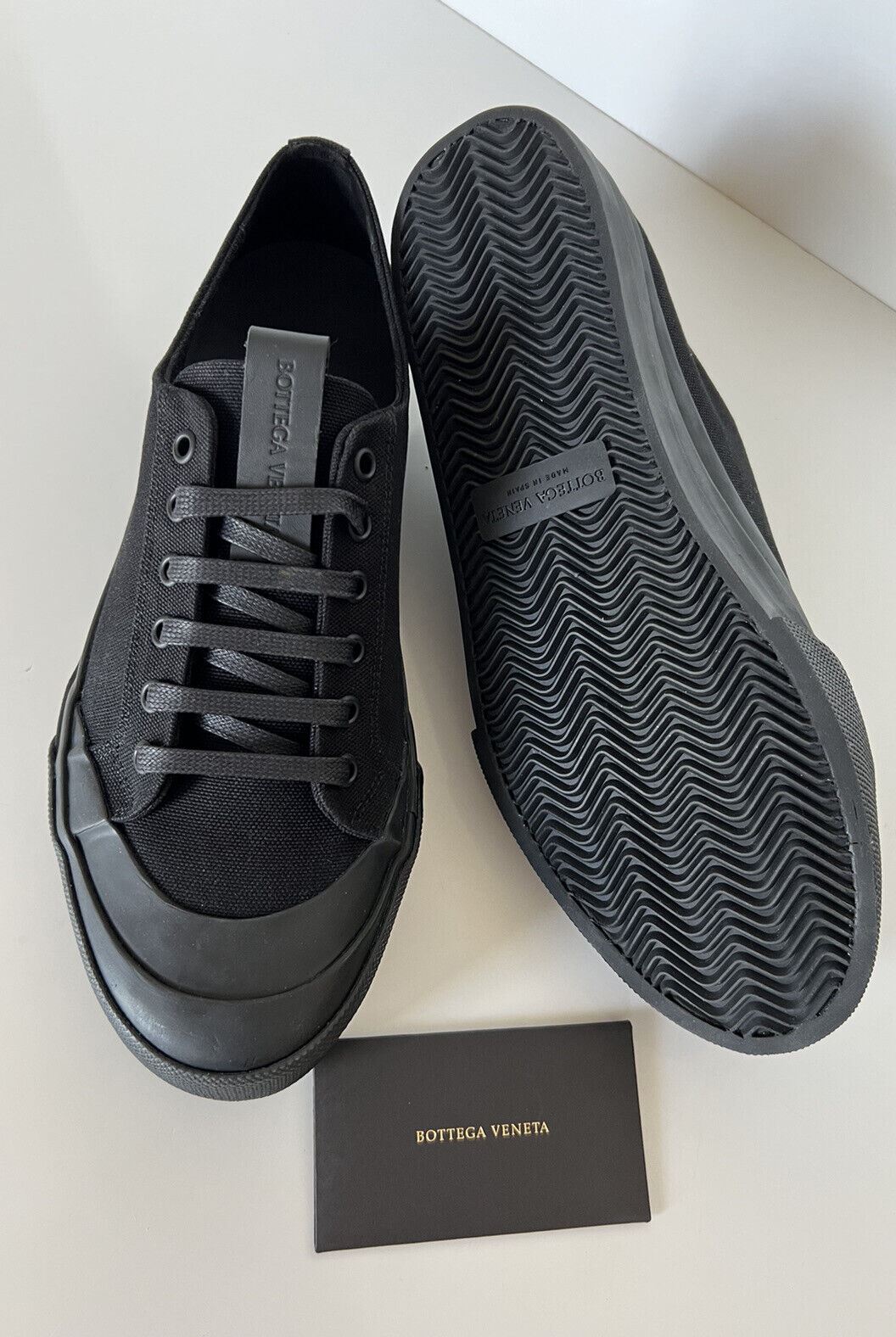 NIB $570 Bottega Veneta Men's Speedster Cutton Black Sneakers 8 US 611183 Spain