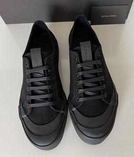 NIB $ 570 Bottega Veneta Herren Speedster Cutton Black Sneakers 10 US 611183 Spanien 