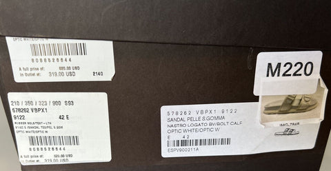 NIB $ 520 Bottega Veneta Herren-Slipper aus Leder/Canvas in Optikweiß 9 US 578262 