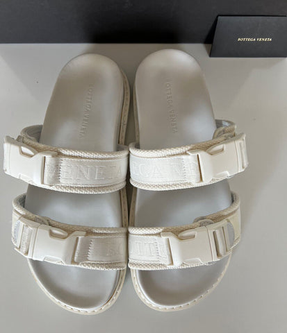 NIB $ 520 Bottega Veneta Herren-Slipper aus Leder/Canvas in Optikweiß 9 US 578262 