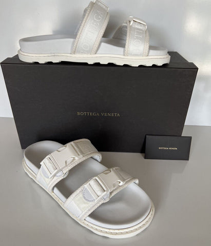 NIB $ 520 Bottega Veneta Herren-Slipper aus Leder/Canvas in Optikweiß 9 US 578262 