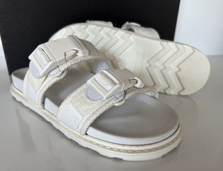 NIB $ 620 Bottega Veneta Herren-Slipper aus Leder/Canvas in Optikweiß 11 US 578262 