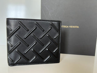 NIB 450 $ Bottega Veneta Nappa19 Leder-Geldbörse Schwarz 605721 Italien 