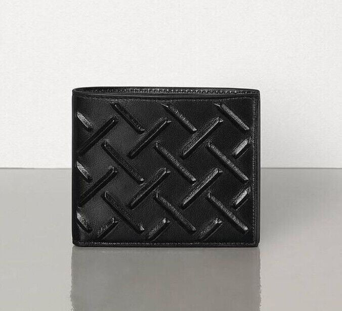 NIB $450 Bottega Veneta Nappa19 Leather Wallet Black 605721 Italy