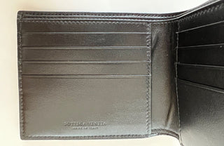 NIB 450 $ Bottega Veneta Nappa19 Leder-Geldbörse Schwarz 605721 Italien 